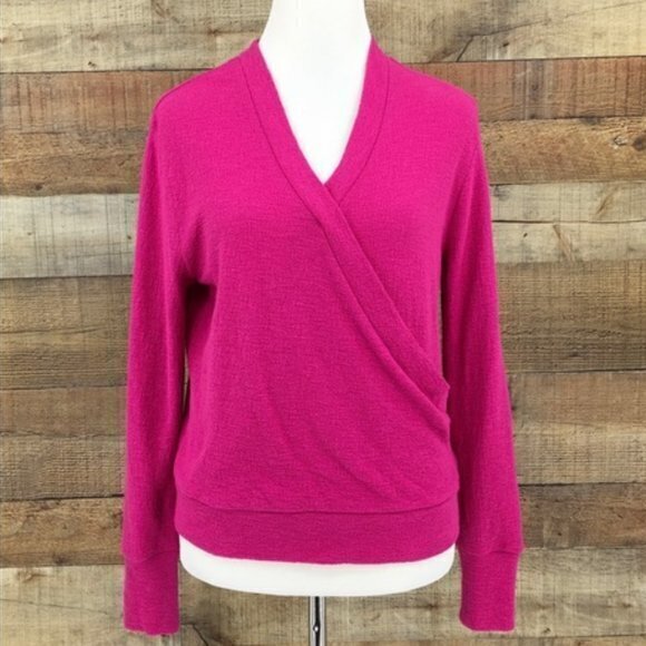 J.CREW Pink Textured Crepe Faux Wrap Top Size XS - Picture 1 of 6